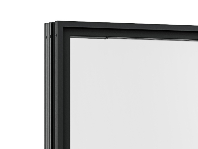 Powder-coated aluminium frame on Stellar sliding door, showing a sleek and durable finish