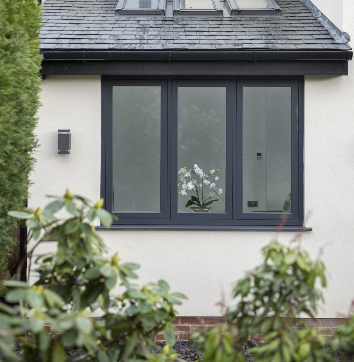Black finish for uPVC flush casement windows, offering a sleek, modern look