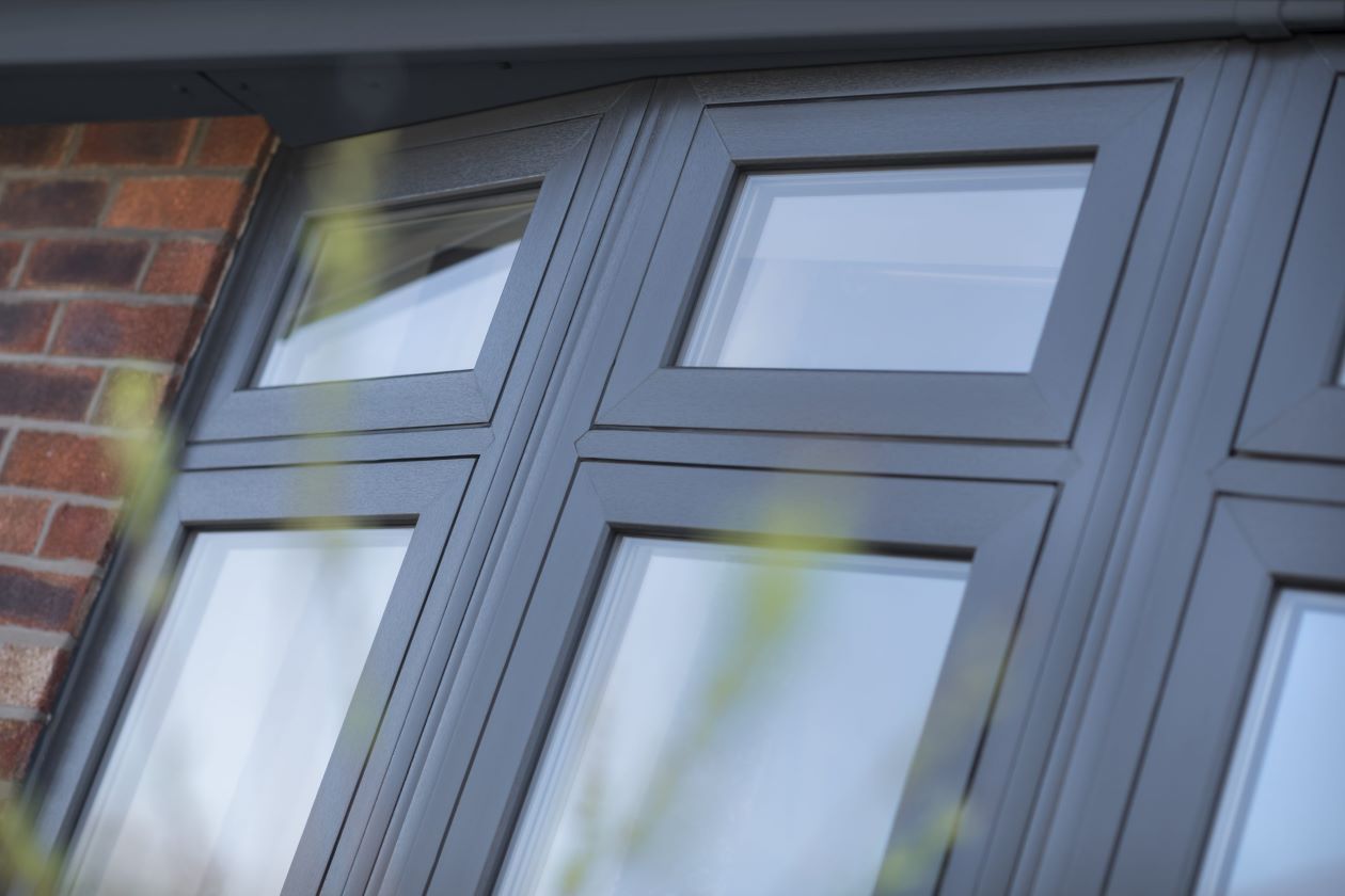 Grey finish for uPVC flush casement windows, providing a contemporary, versatile style