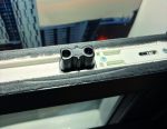 Detailed view of top sash security bolts providing added security to sliding sash windows