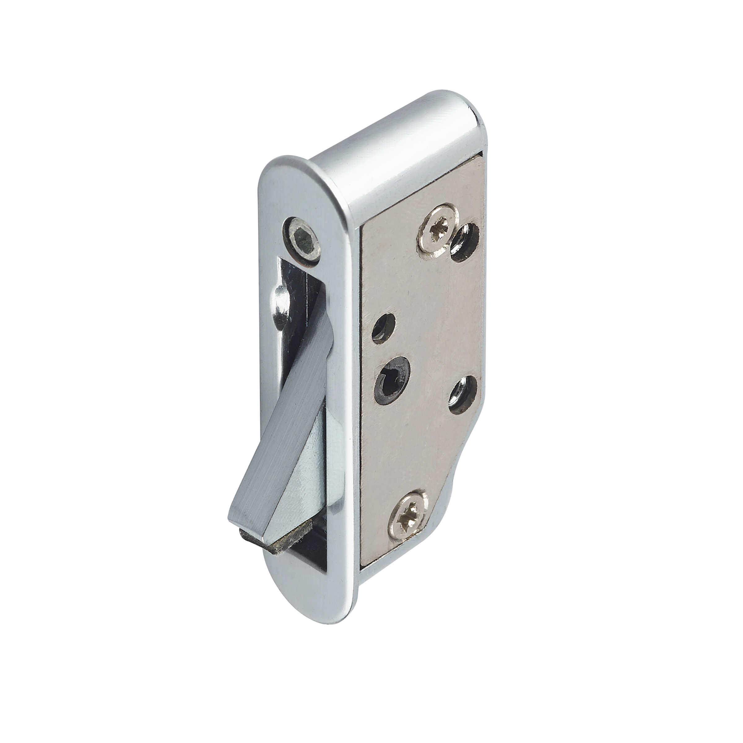 Lockable Sash Window Restrictor - Brushed Chrome Finish