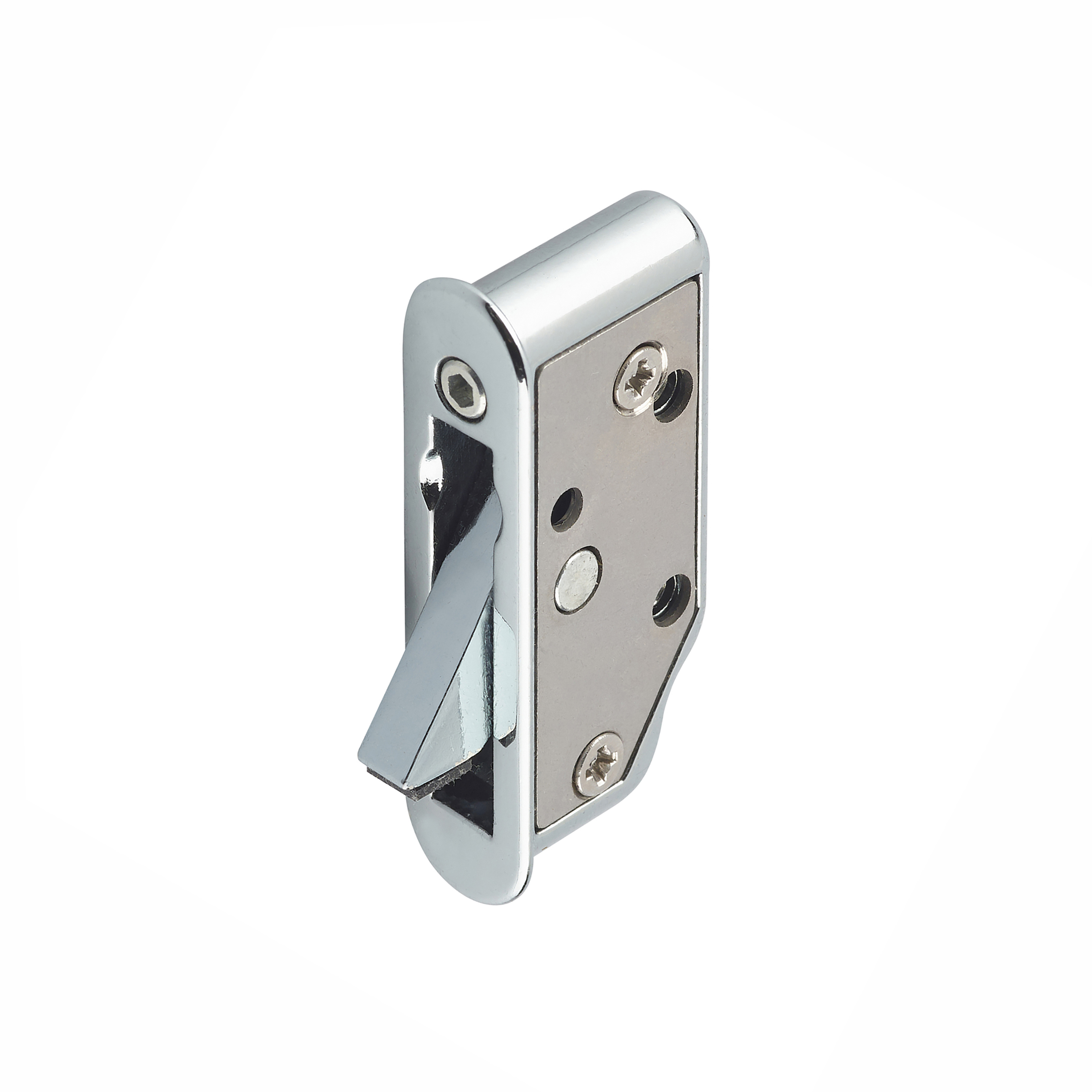 Chrome lockable sash window restrictor
