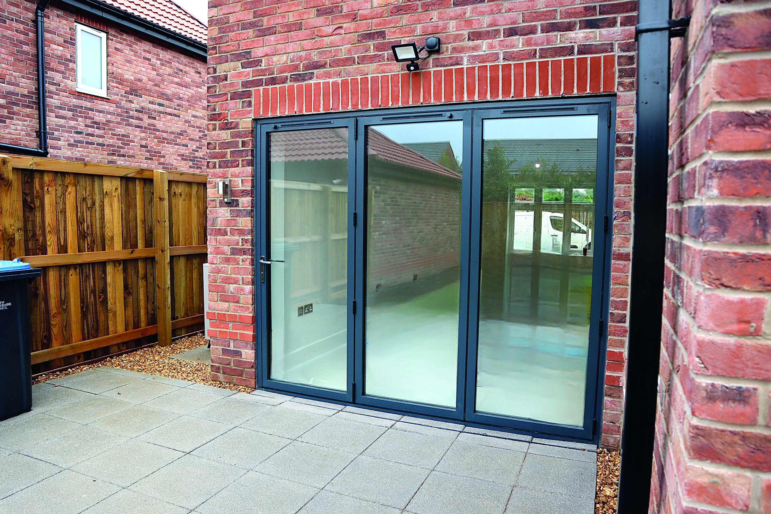 Bifold doors installed on a residential new build development