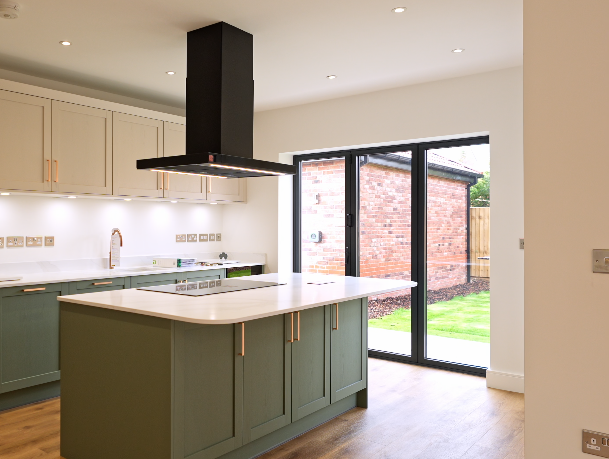 New build homes featuring aluminium bifold doors in Thirsk