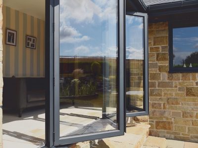 Grey Aluminium Bi-Fold Doors Grey Aluminium Bi-Fold Doors