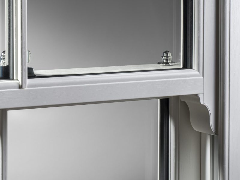 Close-up of a 37mm slim midrail sash window